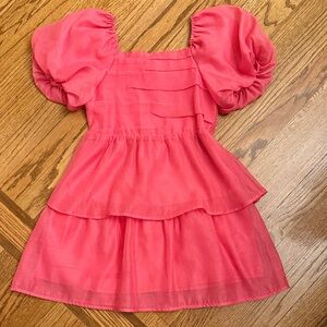 Cat & Jack Coral Puff Sleeve Dress